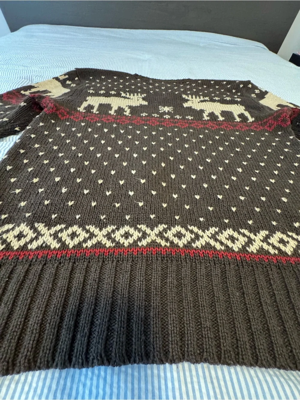 Rare Vintage Polo by Ralph Lauren Brown with Nordic Moose Cotton & Linen Sweater
